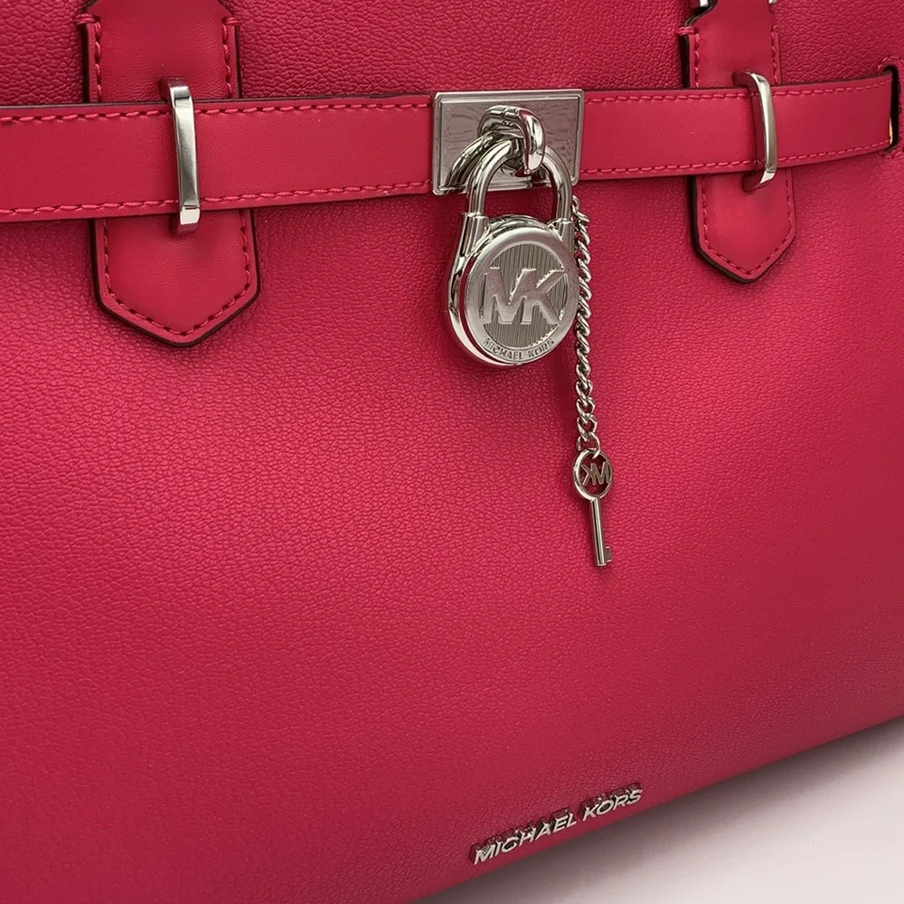 MICHAEL KORS HAMILTON MEDIUM SATCHEL   COLOR: Electric Pink  NWT - Picture 8 of 16